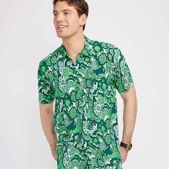 TIPSY ELVES MEN'S RETRO ST. PADDY'S BUTTON DOWN SHIRT - Picture 1 of 11